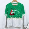 thumbnail image 4 of Mode Femme Col Rond Noël Manches Longues Hauts Blouse Pull Chandail en Molleton, 4 of 5