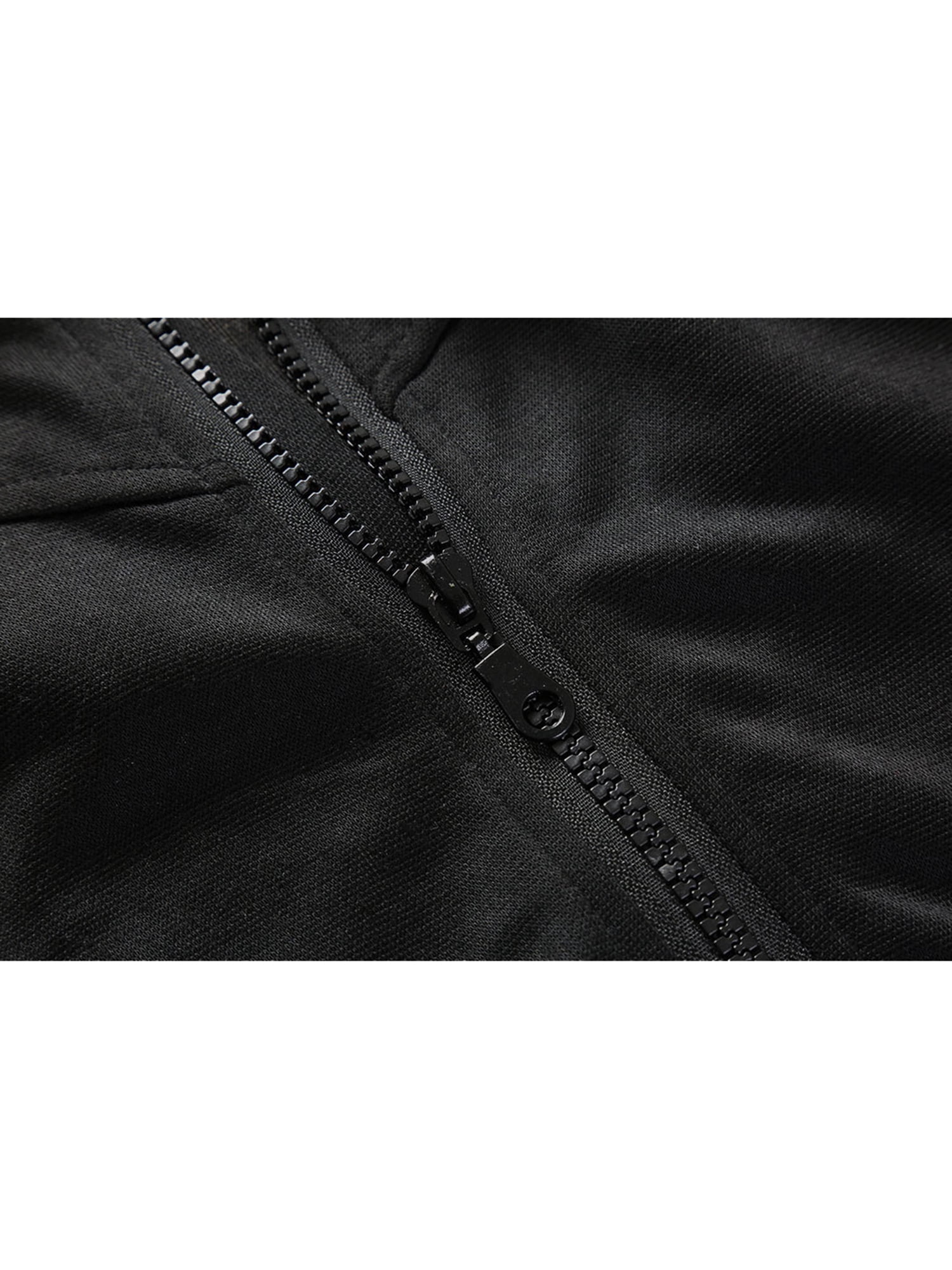 Unique Bargains Men's Sleeveless Zip Up Drawstring Hooded Vest 50 Black