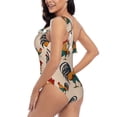 thumbnail image 6 of Daiia Rooster Women's One Piece Swimsuits Personalized One Shoulder Swimwear Asymmetric Ruffle Bathing Suits-Medium, 6 of 8