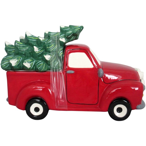 Earthenware Christmas Tree Truck Cookie Jar Walmart Com Walmart Com