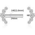 thumbnail image 2 of Glaciersei Nipple Ring Internally Threaded Nipple Barbell 14G Nipple Piercing Jewelry G23 Titanium, 2 of 5