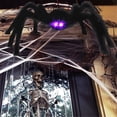 thumbnail image 3 of Realistic Spider Decorations,Light up Halloween Decorations,Halloween Spider Decor Outdoor,Scary Hairy Spider for Outdoor Halloween Party Yard Decorations （Purple) luau party decorations, 3 of 6
