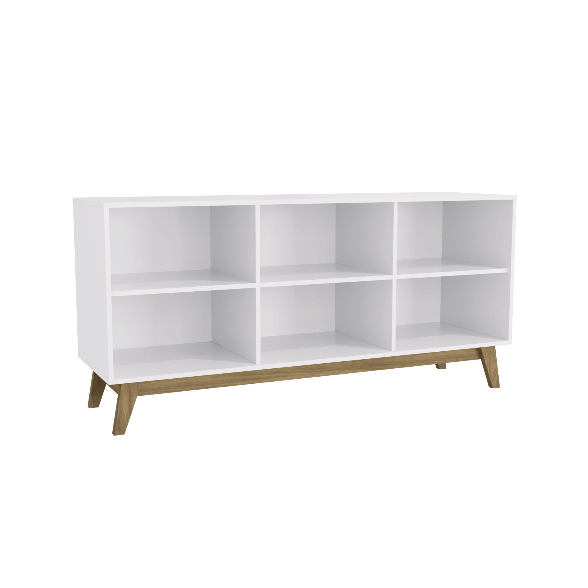 Kappesberg Venice White/Light Brown 59"W Sideboard with 3 Doors and Shelves
