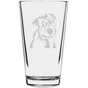 Irish Wolfhound Dog Themed Etched All Purpose 16oz Libbey Pint Glass
