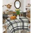 thumbnail image 4 of Sage Green Black Grey Plaid Square/Round Tablecloths 52x52,Simple Check Stripes Lines Country Table Cloth Table Cover Indoor/Outdoor Tabletop Decor for Wedding Holiday Party Dinner Baby Shower, 4 of 7