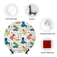thumbnail image 4 of Picia Dinosaur (2) Pattern Bone China Decorative Plate – Wall Decor with Stand and Adhesive, Elegant Ornament for Living Room, Office, or Entryway-7in, 4 of 6