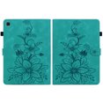 thumbnail image 3 of Case for Samsung Galaxy Tab A7 Lite 8.7" 2021 SM-T225 / SM-T220, Flower Pattern PU Leather Multi-Angle Viewing Stand Shockproof Flip Case with Card Slot, Magnetic Clasp, Pencil Slot, Green, 3 of 11