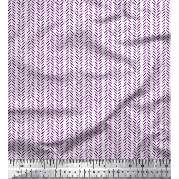 Soimoi Georgette Viscose Fabric Leaves Block Print Fabric by The Yard 42 Inch Wide