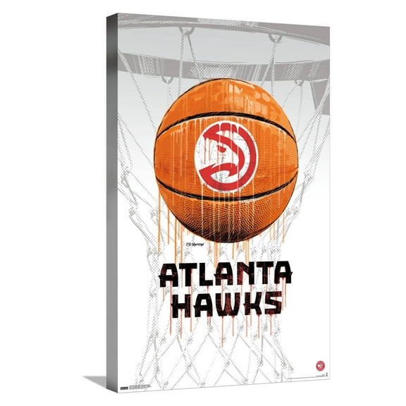 NBA Atlanta Hawks - Drip Basketball 21 Canvas Wall Poster, 14.725" x 22.375"