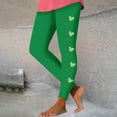 thumbnail image 2 of lcziwo Lightening Sale, Seamless Leggings for Women 2025 St Patricks Day Shamrock Clover Print Yoga Pants Casual High Waisted Tummy Control Stretchy Tight Leggings Green L, 2 of 5