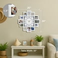 thumbnail image 3 of American Art Decor Picture Frame Collage Clock - 12 Photo Display Slots - Wall Mounted Modern Wall Decor - Wall Clock for Living Room, Bedroom, Kitchen, Office (White, Blue 20"x 20"), 3 of 9