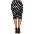 thumbnail image 3 of Women's Plus Size Elastic Waist Band Polka Dot Pencil Midi Skirt, 3 of 4