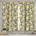thumbnail image 2 of Ambesonne Vintage Valance & Curtain, Old Hydrangea Flowers, 55"x30", Yellow Grey Green, 2 of 6