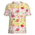thumbnail image 5 of Flamingo Pattern T Shirts Basic T-Shirt Short Sleeve Ladies Tee Shirt Summer Graphic Clothing, 5 of 6