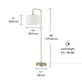 thumbnail image 5 of 58" Brass Floor Lamp with White Linen Shade, On/Off Rotary Switch on Socket, Home Office Accessories, 5 of 7
