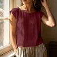 thumbnail image 2 of Aezemi Women Sleeveless Linen Cotton Tanks, Round Neck Lightweight Tank Shirt, Summer Fashion Comfy Tank Tops, 2 of 9