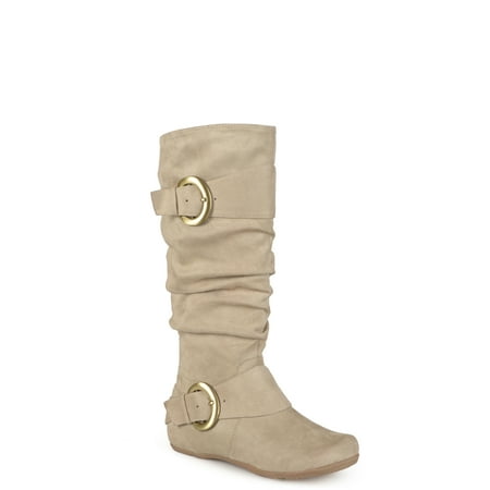 Women's Buckle Knee-High Slouch Microsuede Boot