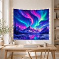thumbnail image 5 of Aurora Borealis Over Snowy Mountains and Reflecting Lake, Mystical Fantasy for Nature Lovers, Northern Lights Wall Art, Christmas Gift, Tapestry Wall Hanging for Bedroom and Living Room, 5 of 7