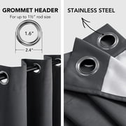 Deconovo Blackout Curtains with Silver Coating Back for Bedroom 52x63 inch Dark Gray 2 Panels