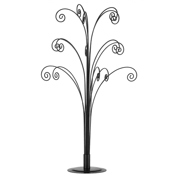 Creative Hobbies 20 Inch Tall Ornament Display Tree, Holds 15 Ornaments (Black)