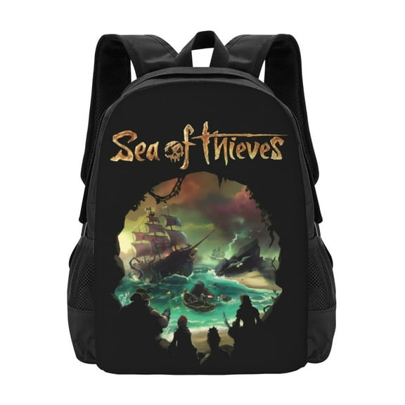 Sea Of Thieves Logo Backpack Fashion Travel Backpack Laptop Backpack 16 Inch Simple And Large Capacity