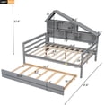 thumbnail image 2 of Full Size Platform Bed with Trundle and Shelves, Gray My Lux Decor Round, 2 of 6