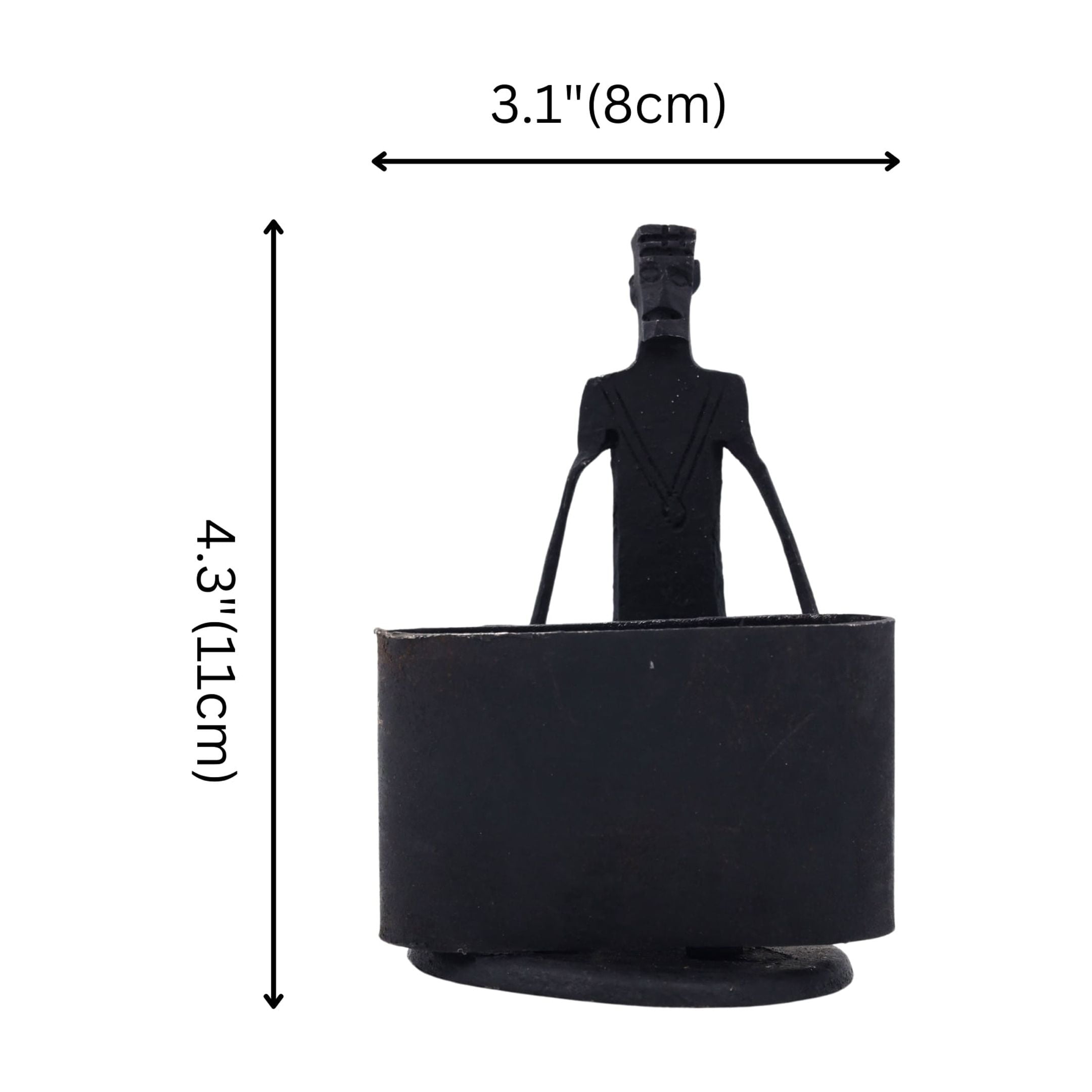 Stylish Iron Card Holder – Features a Gentleman Design with Oval Tray, Perfect for Organizing Cards with Artistic Flair