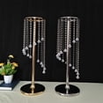 thumbnail image 4 of Florero exquisito con forma de giro, soporte de mesa de boda de plata dorada, centro de mesa de cristal de plomo para decoración de fiestas y eventos, 4 of 4