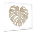 thumbnail image 2 of Designart 'Beige Ivory Pastel Monstera Heart Shaped Tropical Leaf' Traditional Framed Art Print, 2 of 4