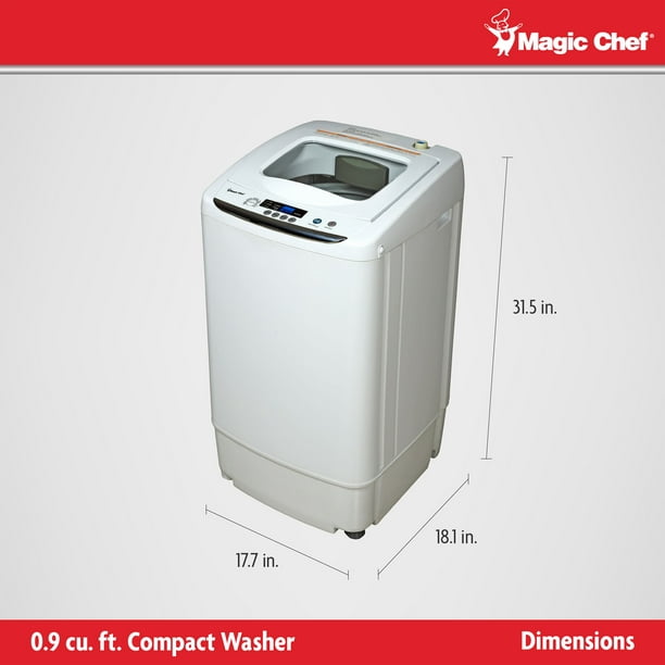 Magic Chef MCSTCW09W1 Lave-linge compact à chargement par le haut de 0,9 pi  cu, blanc 