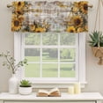thumbnail image 2 of 2 Pack Farmhouse Sunflower Valances for Windows Bedroom Living Room Window Treatments, Vintage Daisy Butterflies Rustic Wood Rod Pocket Valance Drapes Short Kitchen Curtains Over Sink 60"x18", 2 of 8