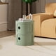 thumbnail image 4 of BURN Mesita de Noche de Dos Niveles con Función de Almacenamiento, Buró para Recamara, Equipada con un Mini Mesa Redondo con Puerta Corredera, Mesa Auxiliar de Estilo Moderno (Verde-A), 4 of 15
