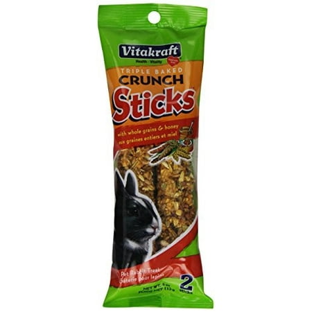 Hamster Honey Sticks - Vitakraft Rabbit Crunch Sticks w/Whole Grains & Honey Treat Sticks 2pk 4 oz.