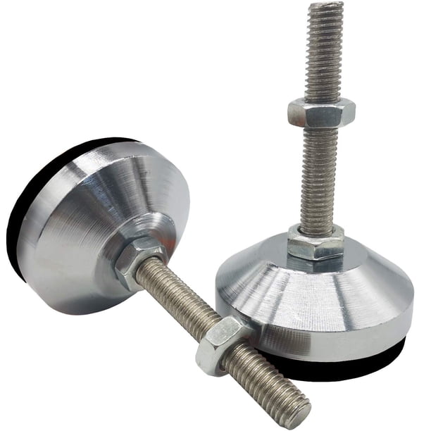 TIHOOD 2 patas de tornillo nivelador de alta resistencia de 4 pulgadas, pies niveladores ajustables para muebles, equipos mecánicos (negro)