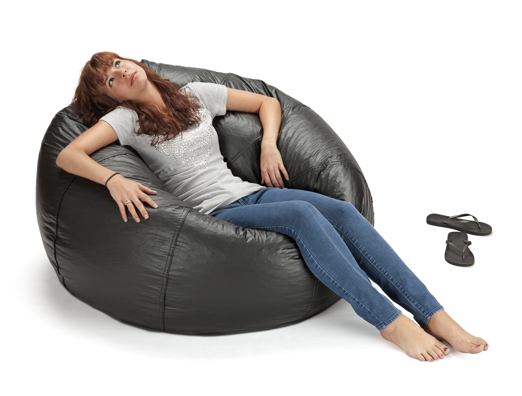 ACEssentials132" Round Extra Large Shiny Bean Bag, Multiple Colors - image 4 of 4