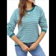 thumbnail image 1 of Suéter de Cuello Redondo A Rayas para Mujer, Blusas Casuales de Invierno de Larga con Bloques de Color, Ropa Holgada y Cálida Azul M, 1 of 10