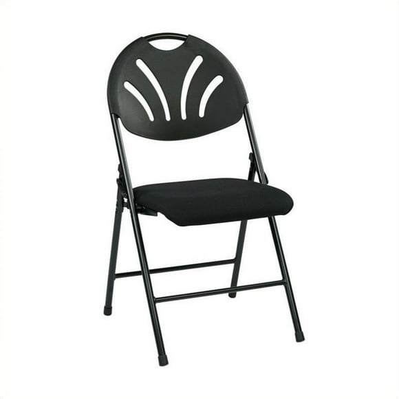 Set of 4 Plastic Folding Chair in Black by Office Star