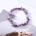 thumbnail image 3 of Pulsera de gemas de amatista natural Sujetador de piedra triturada elástico irregular, 3 of 5