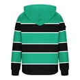 thumbnail image 5 of FRSASU Mens Color-Block Striped Printed Workwear Hooded Sweatshirt with Zipper Pocket Lightweight Pullover Green, 5 of 5