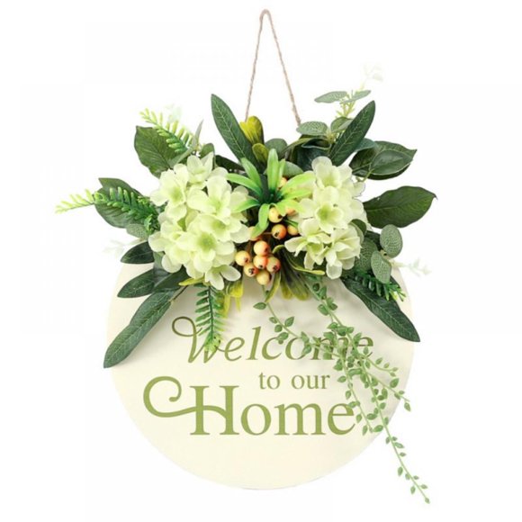 Welcome Signs for Front Porch Original Wood Color Front Door Wreaths Rustic Welcome to Our Home Hanging Sign Front Porch Decor for Home Farmhouse Daily Holiday