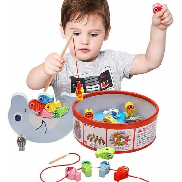 3in1 Fishing Game, Wooden Fishing Balancing Toys, Early