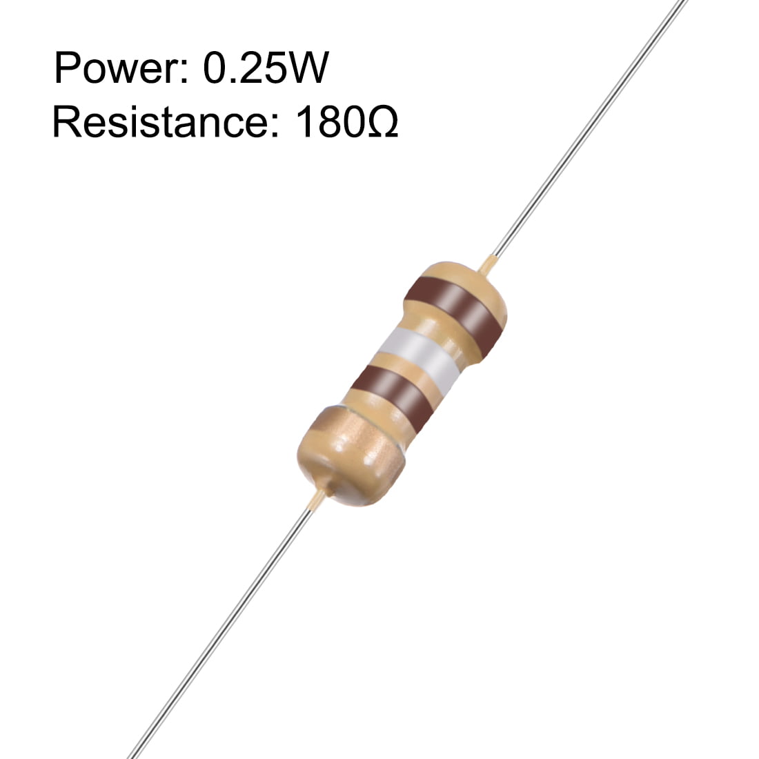 4 Bands for DIY Electronic Projects and Experiments Axial Lead uxcell 500Pcs 180 Ohm Resistor 1/4W 5% Tolerance Carbon Film Resistors