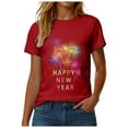 thumbnail image 4 of felwors Happy New Year Shirt for Women 2026 New Years Eve T-Shirt Countdown Fireworks Holiday Party Tops(Red, L), 4 of 8