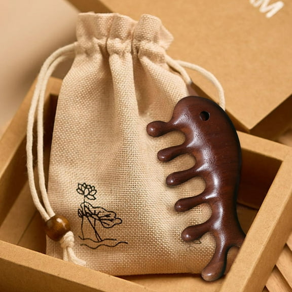 Wooden Scalp Massage Comb Gua Sha Head Massager Tool Natural Sandalwood Acupressure for Men and Women