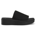 thumbnail image 2 of Bocca women Knit Platform Sandals Black Open Toe 1.8 inch Slide Sandals 8M, 2 of 5