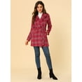 thumbnail image 3 of INSPIRE CHIC Manteau d'Hiver Enveloppant pour Femme à Carreaux, Col Châle, Ceinturé, 3 of 6