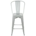 thumbnail image 6 of Emma + Oliver Commercial Grade 24"H Silver Metal Indoor-Outdoor Counter Height Stool w/ Back, 6 of 13