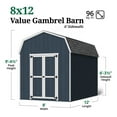 thumbnail image 4 of Little Cottage Co. 8x12 Value Gambrel Barn with 6 ft. Sidewalls, Outdoor Wood Storage Shed Do-It-Yourself Precut Kit, 4 of 13