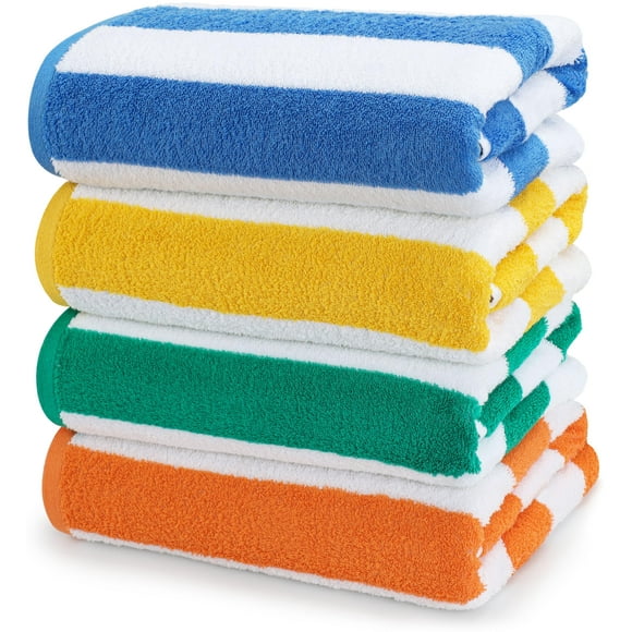 Toalla de playa Utopia Towels Cabana Stripe, 100% algodón, 76 x 152 cm, paquete de 4