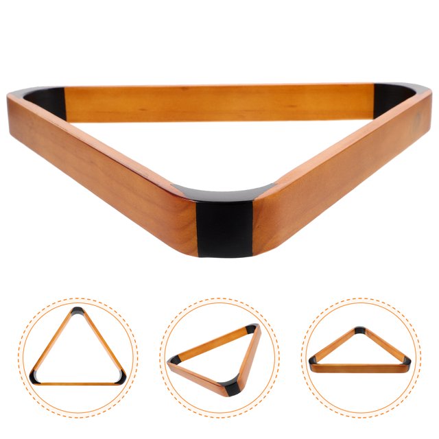 1Pcs Khaki Black Triangle Billiard Rack Durable Wood Material Men Women